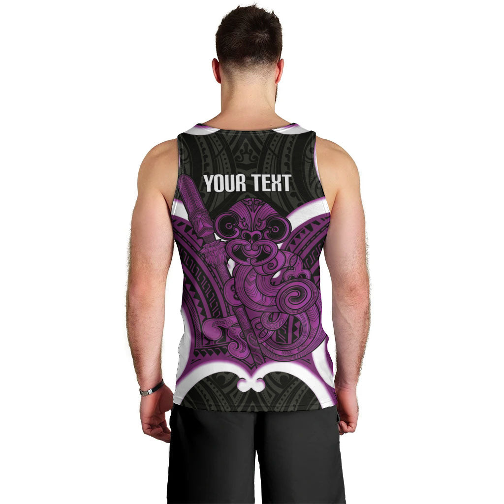 Waiporoporo Aotearoa Atua Tumatauenga Personalised Men Tank Top Maori God Of War Tiki With Taiaha