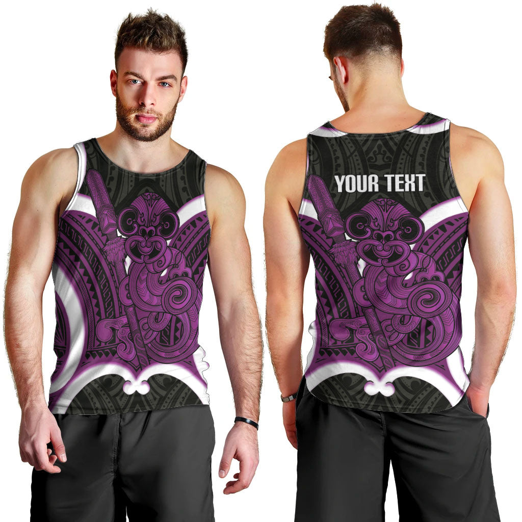 Waiporoporo Aotearoa Atua Tumatauenga Personalised Men Tank Top Maori God Of War Tiki With Taiaha