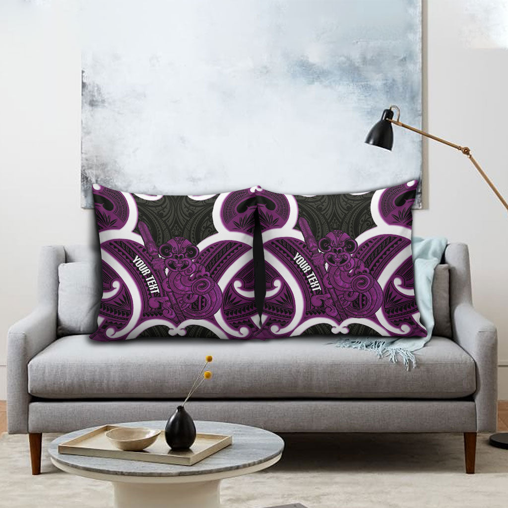 Waiporoporo Aotearoa Atua Tumatauenga Personalised Pillow Cover Maori God Of War Tiki With Taiaha