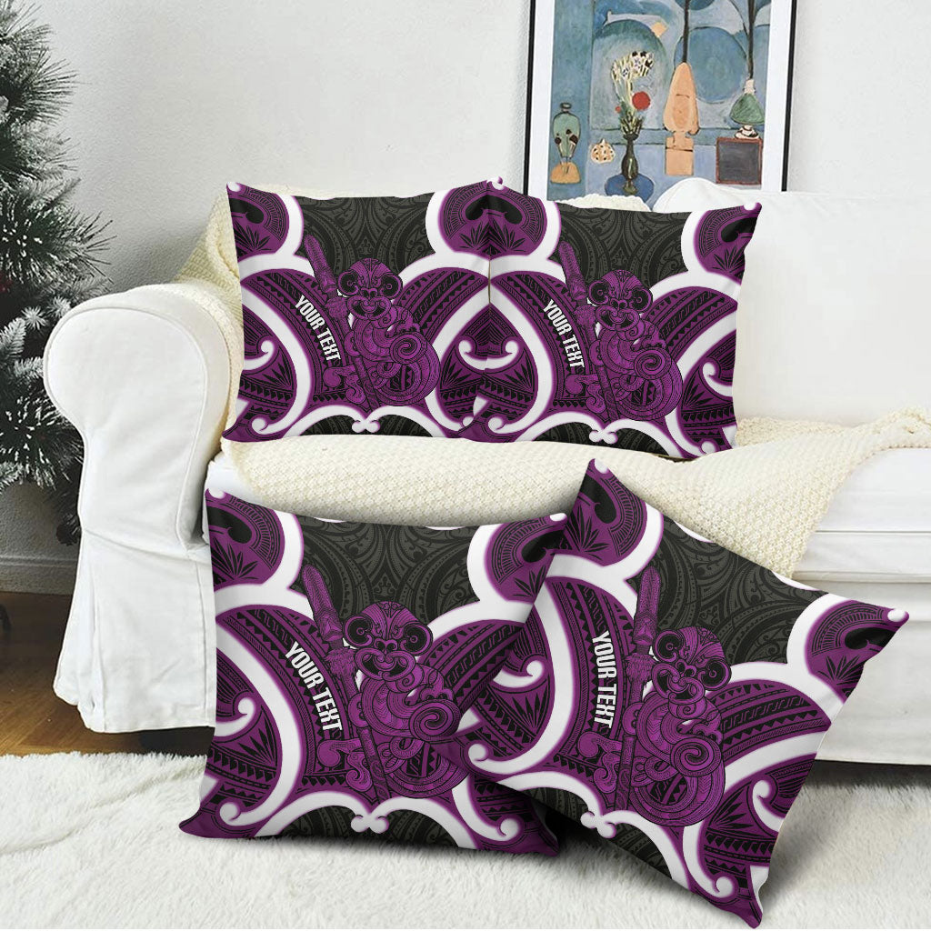 Waiporoporo Aotearoa Atua Tumatauenga Personalised Pillow Cover Maori God Of War Tiki With Taiaha
