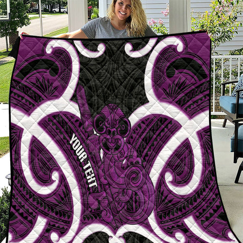 Waiporoporo Aotearoa Atua Tumatauenga Personalised Quilt Maori God Of War Tiki With Taiaha