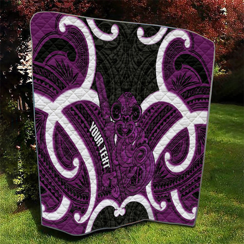 Waiporoporo Aotearoa Atua Tumatauenga Personalised Quilt Maori God Of War Tiki With Taiaha