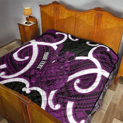 Waiporoporo Aotearoa Atua Tumatauenga Personalised Quilt Maori God Of War Tiki With Taiaha