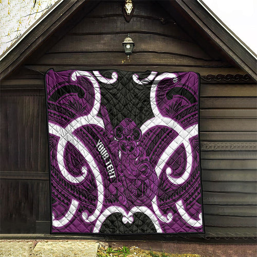 Waiporoporo Aotearoa Atua Tumatauenga Personalised Quilt Maori God Of War Tiki With Taiaha