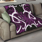 Waiporoporo Aotearoa Atua Tumatauenga Personalised Quilt Maori God Of War Tiki With Taiaha