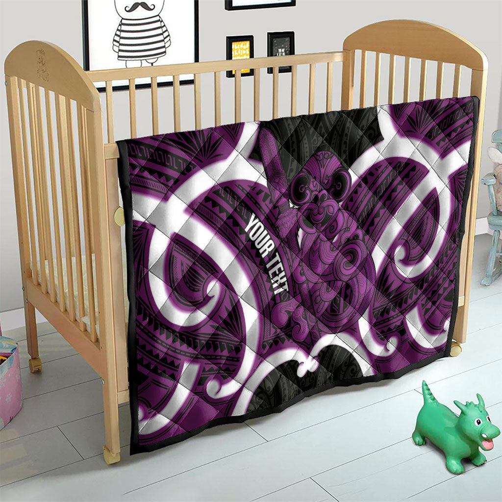 Waiporoporo Aotearoa Atua Tumatauenga Personalised Quilt Maori God Of War Tiki With Taiaha