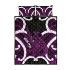 Waiporoporo Aotearoa Atua Tumatauenga Personalised Quilt Bed Set Maori God Of War Tiki With Taiaha