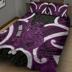 Waiporoporo Aotearoa Atua Tumatauenga Personalised Quilt Bed Set Maori God Of War Tiki With Taiaha