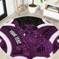 Waiporoporo Aotearoa Atua Tumatauenga Personalised Round Carpet Maori God Of War Tiki With Taiaha