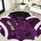 Waiporoporo Aotearoa Atua Tumatauenga Personalised Round Carpet Maori God Of War Tiki With Taiaha