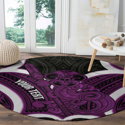 Waiporoporo Aotearoa Atua Tumatauenga Personalised Round Carpet Maori God Of War Tiki With Taiaha