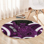 Waiporoporo Aotearoa Atua Tumatauenga Personalised Round Carpet Maori God Of War Tiki With Taiaha