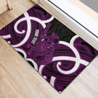 Waiporoporo Aotearoa Atua Tumatauenga Personalised Rubber Doormat Maori God Of War Tiki With Taiaha