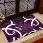Waiporoporo Aotearoa Atua Tumatauenga Personalised Rubber Doormat Maori God Of War Tiki With Taiaha
