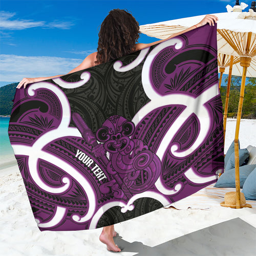 Waiporoporo Aotearoa Atua Tumatauenga Personalised Sarong Maori God Of War Tiki With Taiaha