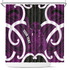 Waiporoporo Aotearoa Atua Tumatauenga Personalised Shower Curtain Maori God Of War Tiki With Taiaha