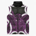 Waiporoporo Aotearoa Atua Tumatauenga Personalised Sleeveless Puffer Jacket Maori God Of War Tiki With Taiaha