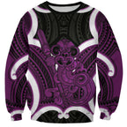 Waiporoporo Aotearoa Atua Tumatauenga Personalised Sweatshirt Maori God Of War Tiki With Taiaha