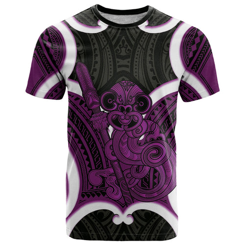 Waiporoporo Aotearoa Atua Tumatauenga Personalised T Shirt Maori God Of War Tiki With Taiaha