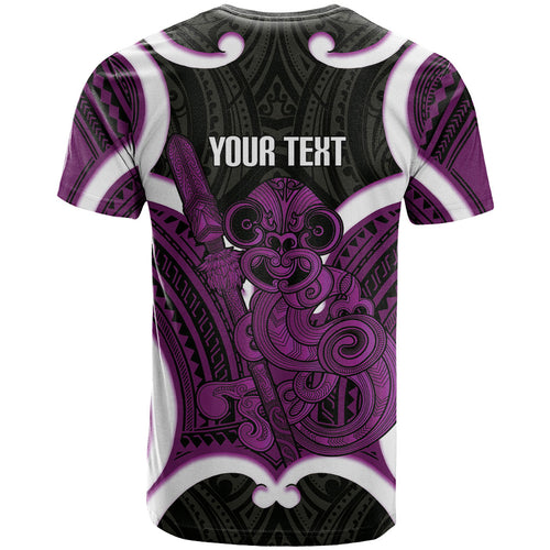 Waiporoporo Aotearoa Atua Tumatauenga Personalised T Shirt Maori God Of War Tiki With Taiaha