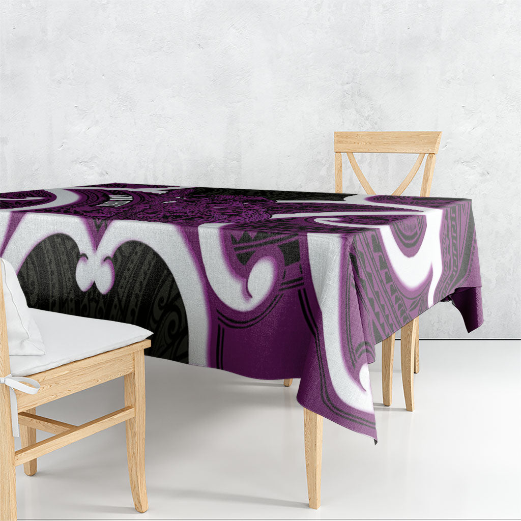 Waiporoporo Aotearoa Atua Tumatauenga Personalised Tablecloth Maori God Of War Tiki With Taiaha