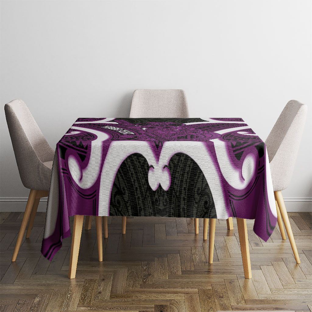 Waiporoporo Aotearoa Atua Tumatauenga Personalised Tablecloth Maori God Of War Tiki With Taiaha