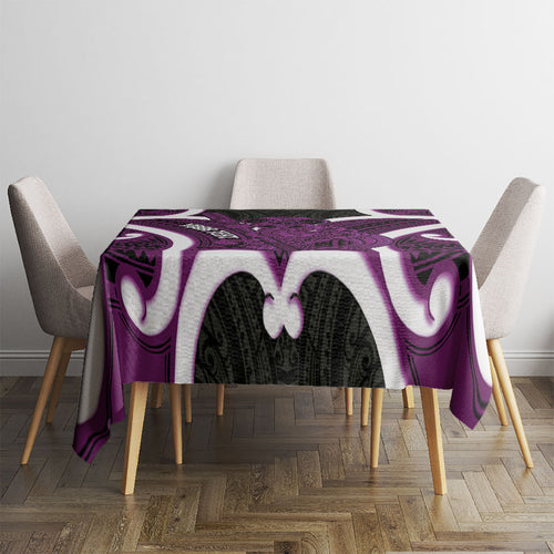 Waiporoporo Aotearoa Atua Tumatauenga Personalised Tablecloth Maori God Of War Tiki With Taiaha