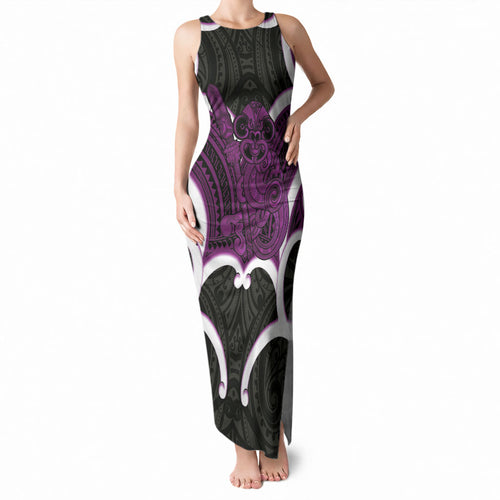 Waiporoporo Aotearoa Atua Tumatauenga Personalised Tank Maxi Dress Maori God Of War Tiki With Taiaha