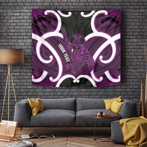 Waiporoporo Aotearoa Atua Tumatauenga Personalised Tapestry Maori God Of War Tiki With Taiaha