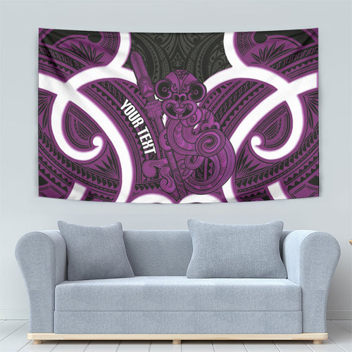 Waiporoporo Aotearoa Atua Tumatauenga Personalised Tapestry Maori God Of War Tiki With Taiaha