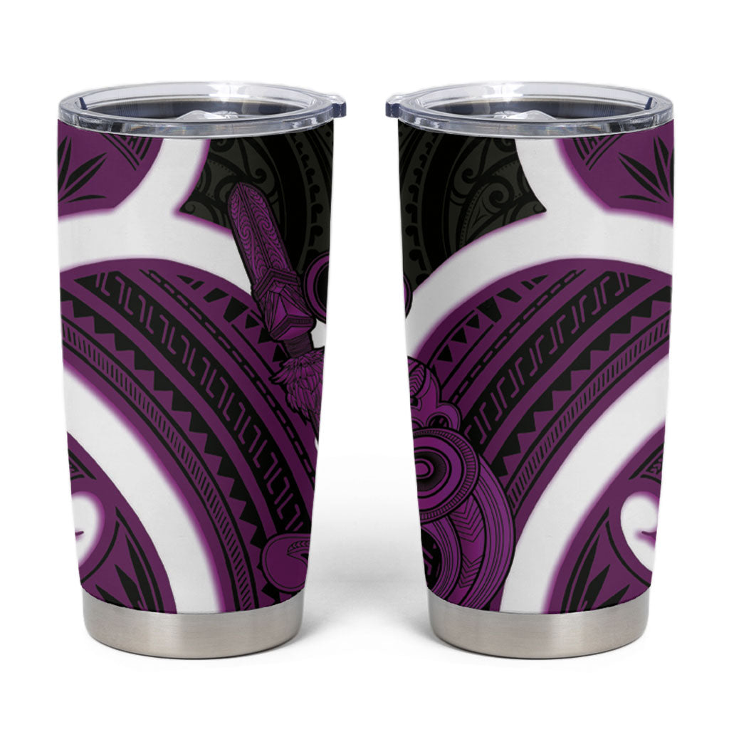 Waiporoporo Aotearoa Atua Tumatauenga Tumbler Cup Maori God Of War Tiki With Taiaha