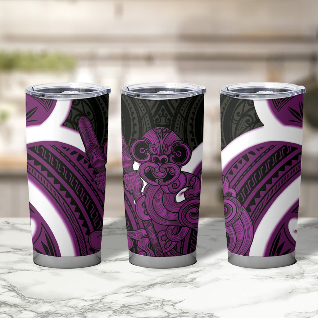 Waiporoporo Aotearoa Atua Tumatauenga Tumbler Cup Maori God Of War Tiki With Taiaha