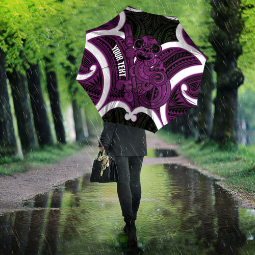 Waiporoporo Aotearoa Atua Tumatauenga Personalised Umbrella Maori God Of War Tiki With Taiaha