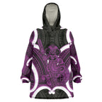 Waiporoporo Aotearoa Atua Tumatauenga Personalised Wearable Blanket Hoodie Maori God Of War Tiki With Taiaha