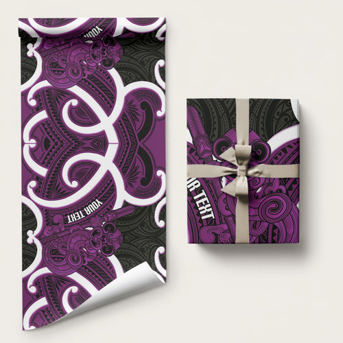 Waiporoporo Aotearoa Atua Tumatauenga Personalised Wrapping Paper Maori God Of War Tiki With Taiaha