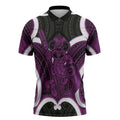 Waiporoporo Aotearoa Atua Tumatauenga Personalised Zipper Polo Shirt Maori God Of War Tiki With Taiaha