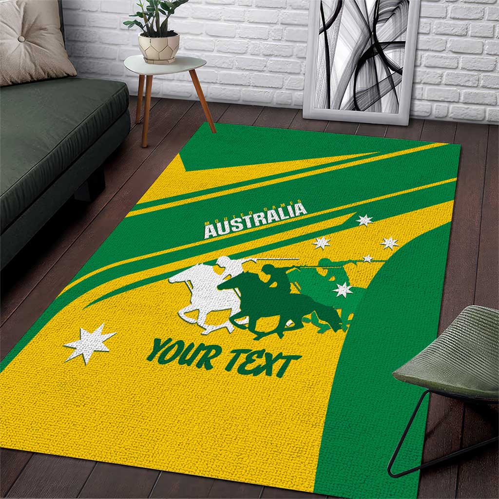 Personalised Mounted Games Australia Area Rug Nations 2025 Championship National Color - Aussie Hoodie