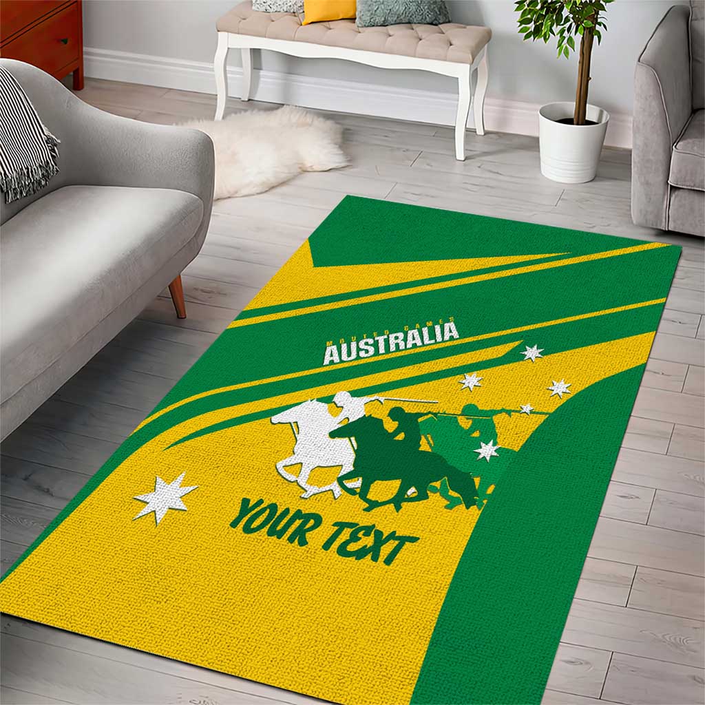 Personalised Mounted Games Australia Area Rug Nations 2025 Championship National Color - Aussie Hoodie