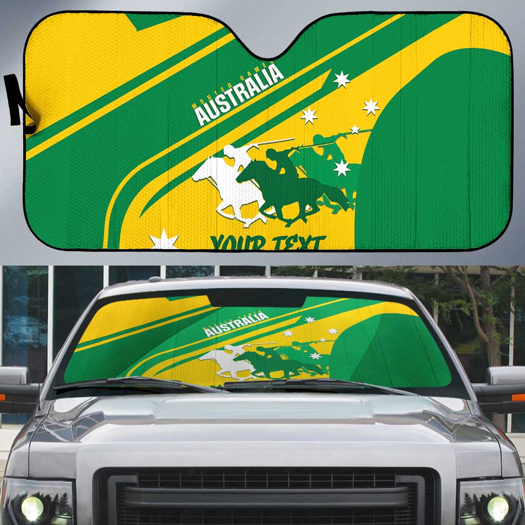 Personalised Mounted Games Australia Auto Sun Shade Nations 2025 Championship National Color - Aussie Hoodie