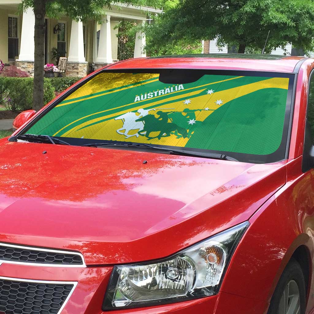 Personalised Mounted Games Australia Auto Sun Shade Nations 2025 Championship National Color - Aussie Hoodie