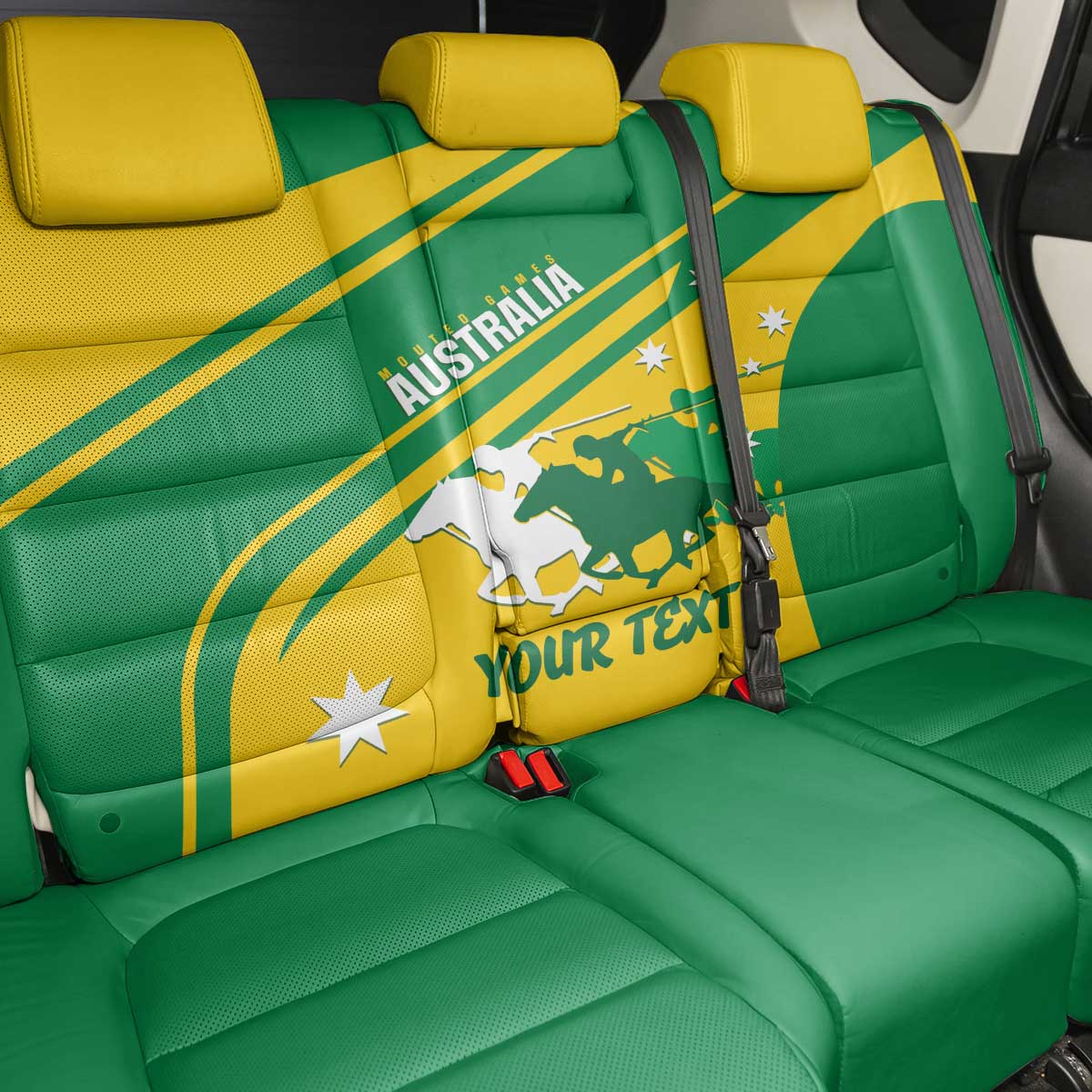 Personalised Mounted Games Australia Back Car Seat Cover Nations 2025 Championship National Color - Aussie Hoodie
