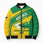Personalised Mounted Games Australia Bomber Puffer Jacket Nations 2025 Championship National Color - Aussie Hoodie