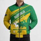 Personalised Mounted Games Australia Bomber Puffer Jacket Nations 2025 Championship National Color - Aussie Hoodie