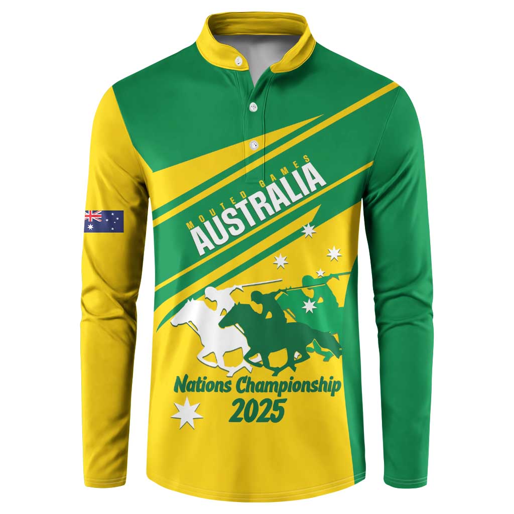 Personalised Mounted Games Australia Button Sweatshirt Nations 2025 Championship National Color - Aussie Hoodie