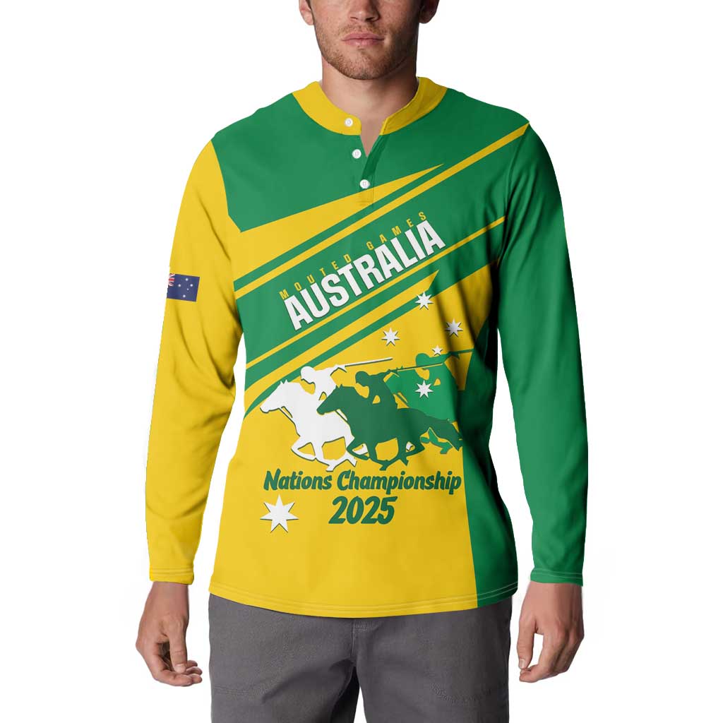 Personalised Mounted Games Australia Button Sweatshirt Nations 2025 Championship National Color - Aussie Hoodie