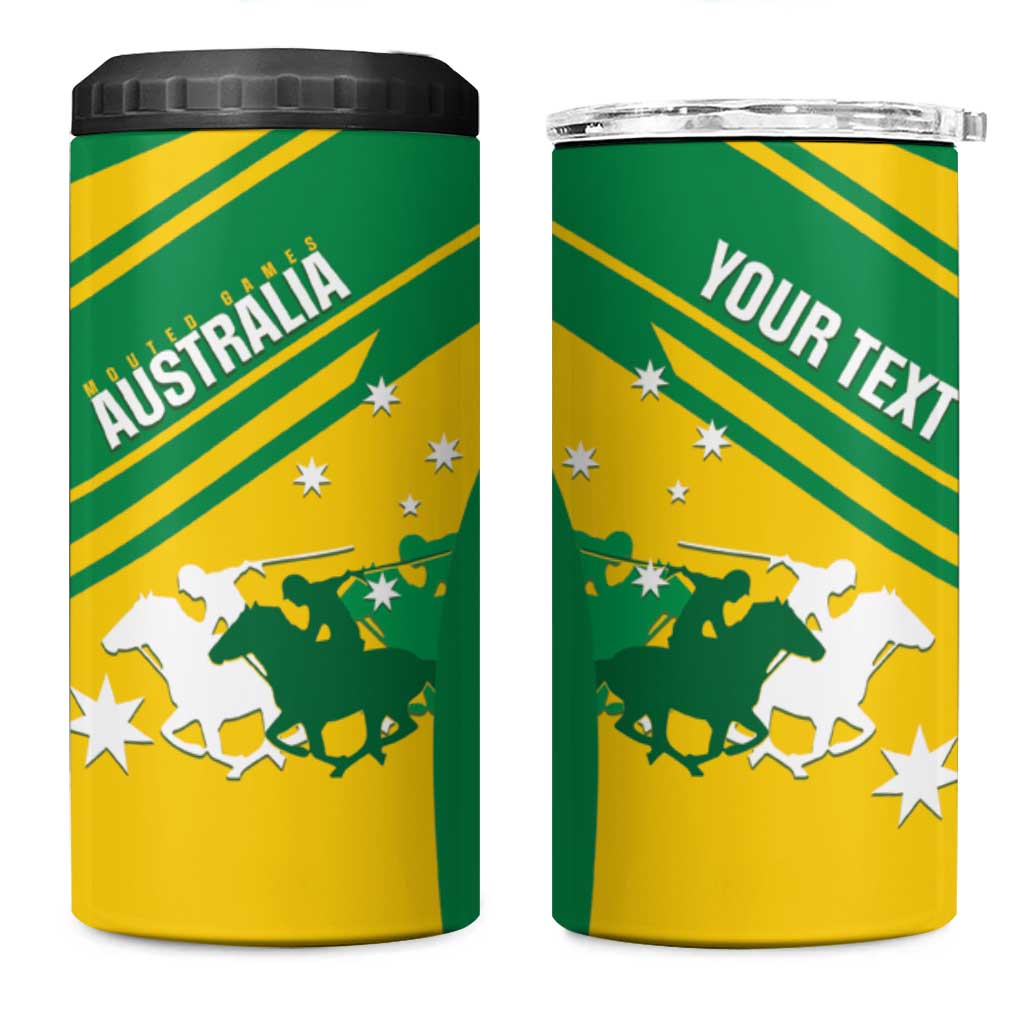 Personalised Mounted Games Australia 4 in 1 Can Cooler Tumbler Nations 2025 Championship National Color - Aussie Hoodie