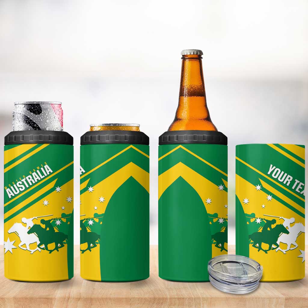 Personalised Mounted Games Australia 4 in 1 Can Cooler Tumbler Nations 2025 Championship National Color - Aussie Hoodie