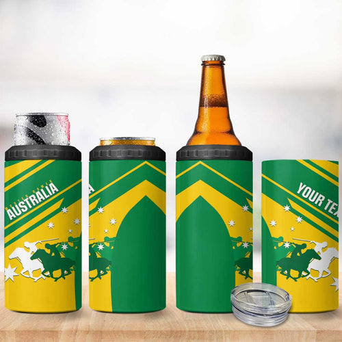 Personalised Mounted Games Australia 4 in 1 Can Cooler Tumbler Nations 2025 Championship National Color - Aussie Hoodie