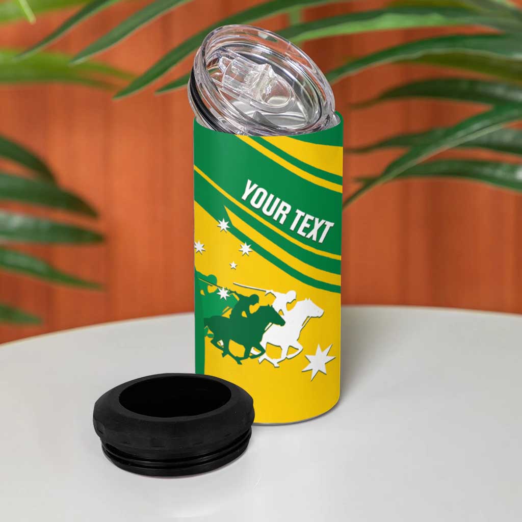 Personalised Mounted Games Australia 4 in 1 Can Cooler Tumbler Nations 2025 Championship National Color - Aussie Hoodie