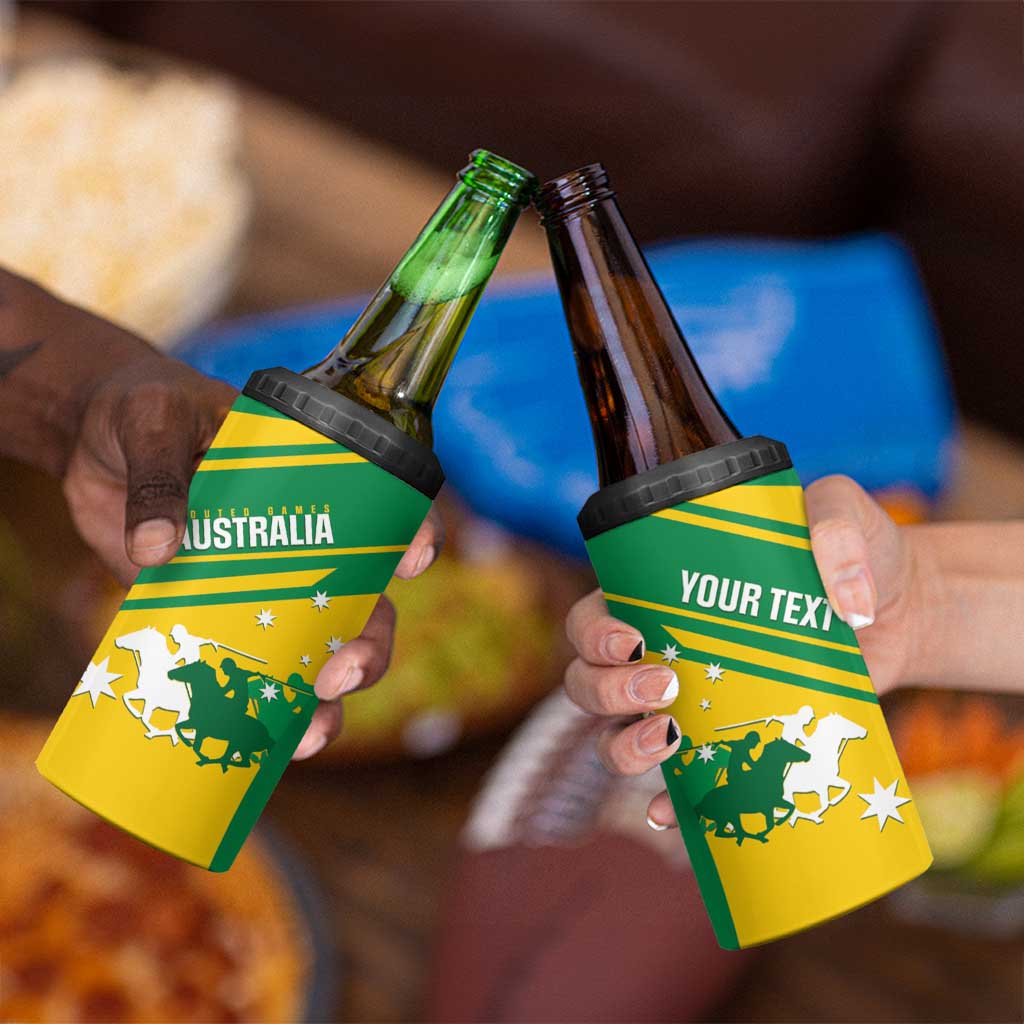 Personalised Mounted Games Australia 4 in 1 Can Cooler Tumbler Nations 2025 Championship National Color - Aussie Hoodie